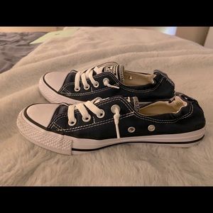 Navy Blue Cinched Converse
